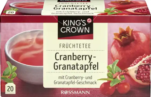 Bild 1 von KING'S CROWN Früchtetee Cranberry-Granatapfel, 40 g
