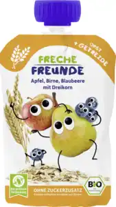 Freche Freunde Bio Quetschie Apfel, Birne, Blaubeere mit Dreikorn, 100 g