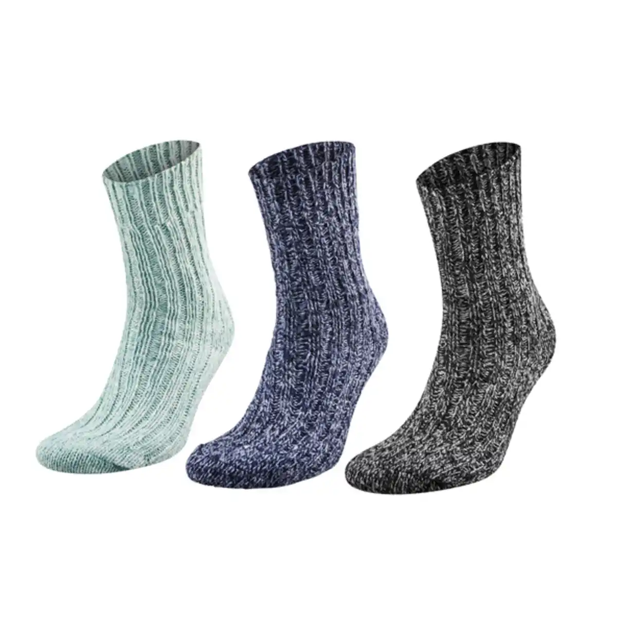 Bild 1 von Norwegen Socken 3er Pack, grün/blau/schwarz, Größe 45/46