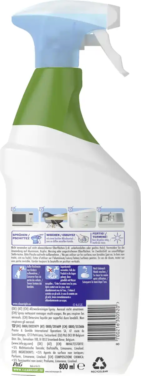 Bild 2 von Meister Proper Sprühen-Wischen-Fertig Zitrusfrische Spray, 800 ml