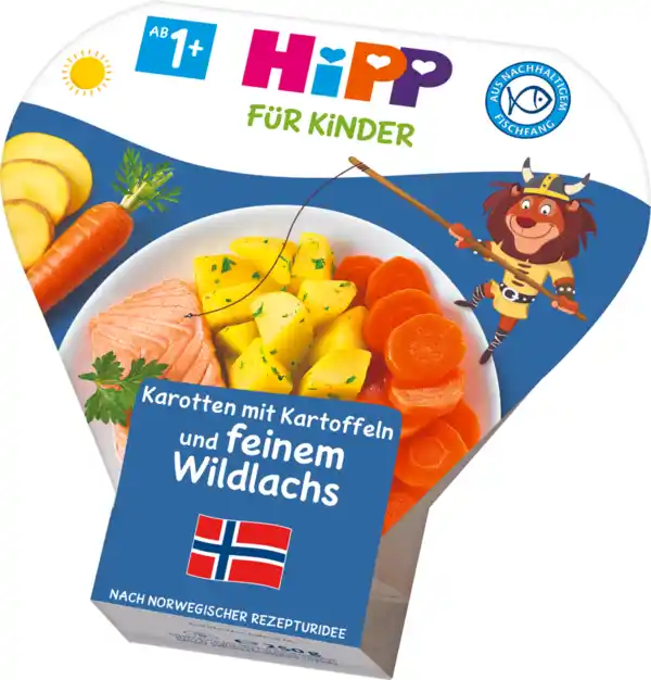 Bild 1 von HiPP Karotten mit Kartoffeln und feinem Wildlachs, 250 g