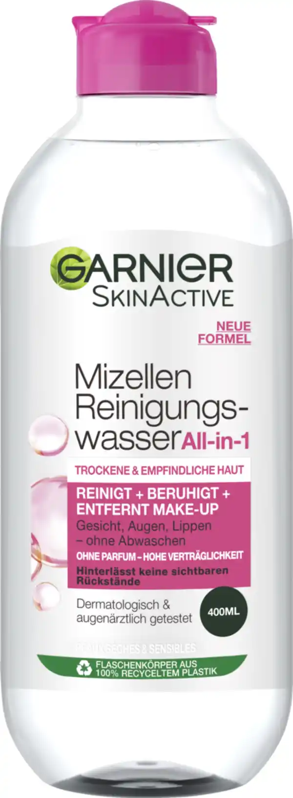 Bild 1 von Garnier SkinActive Mizellen Reinigungswasser All-in-1 Trockene & Empfindliche Haut, 400 ml