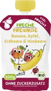 Freche Freunde Bio Quetschie Banane, Apfel, Erdbeere & Himbeere, 100 g