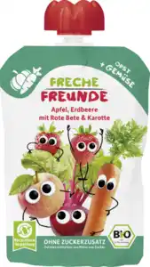 Freche Freunde Bio Quetschie Apfel, Erdbeere mit Rote Bete & Karotte, 100 g