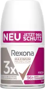 Rexona Maximum Protection Deo Roll-On Anti-Transpirant Fresh Reisegröße, 50 ml