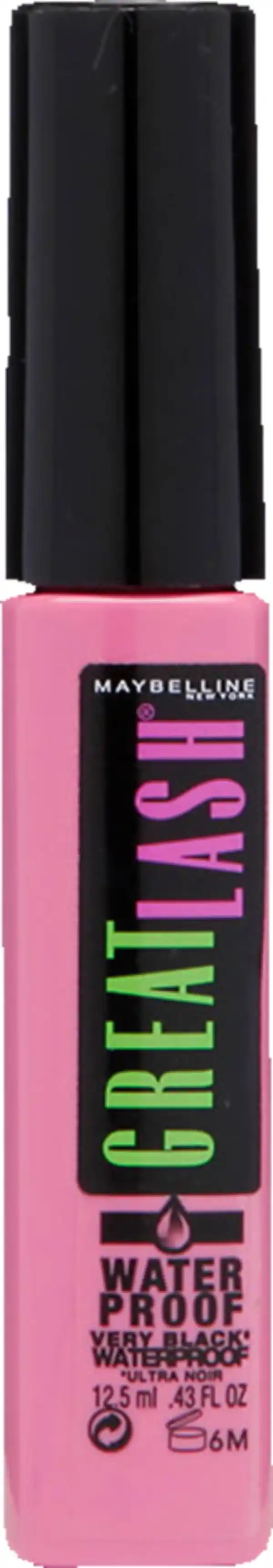 Bild 1 von Maybelline New York Great Lash Mascara Very Black Waterproof, 12,5 ml