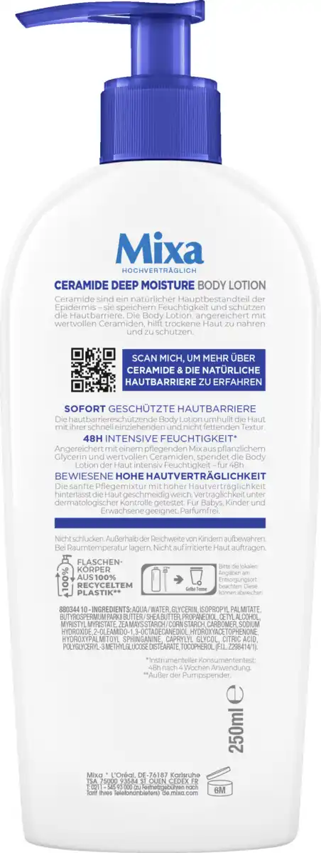 Bild 2 von Mixa Ceramide Protect Bodylotion, 250 ml