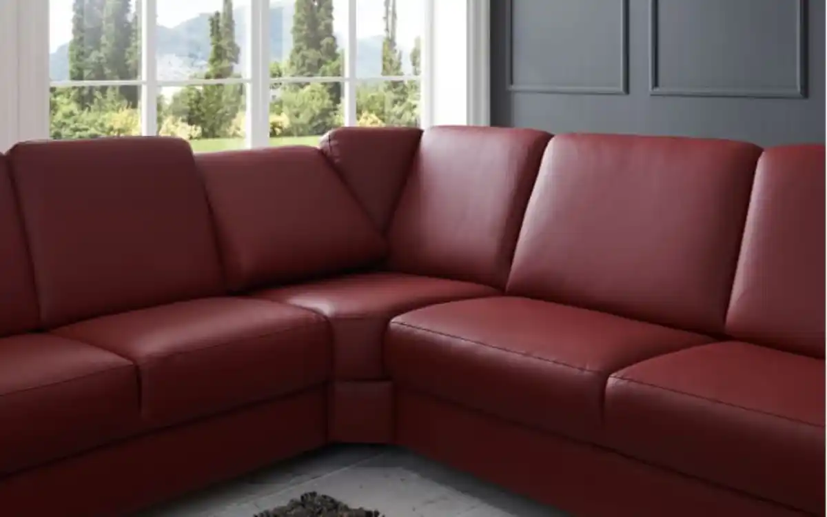 Bild 2 von Polinova - Leder Wohnlandschaft PN-EM6001, rot, inkl. Funktionen