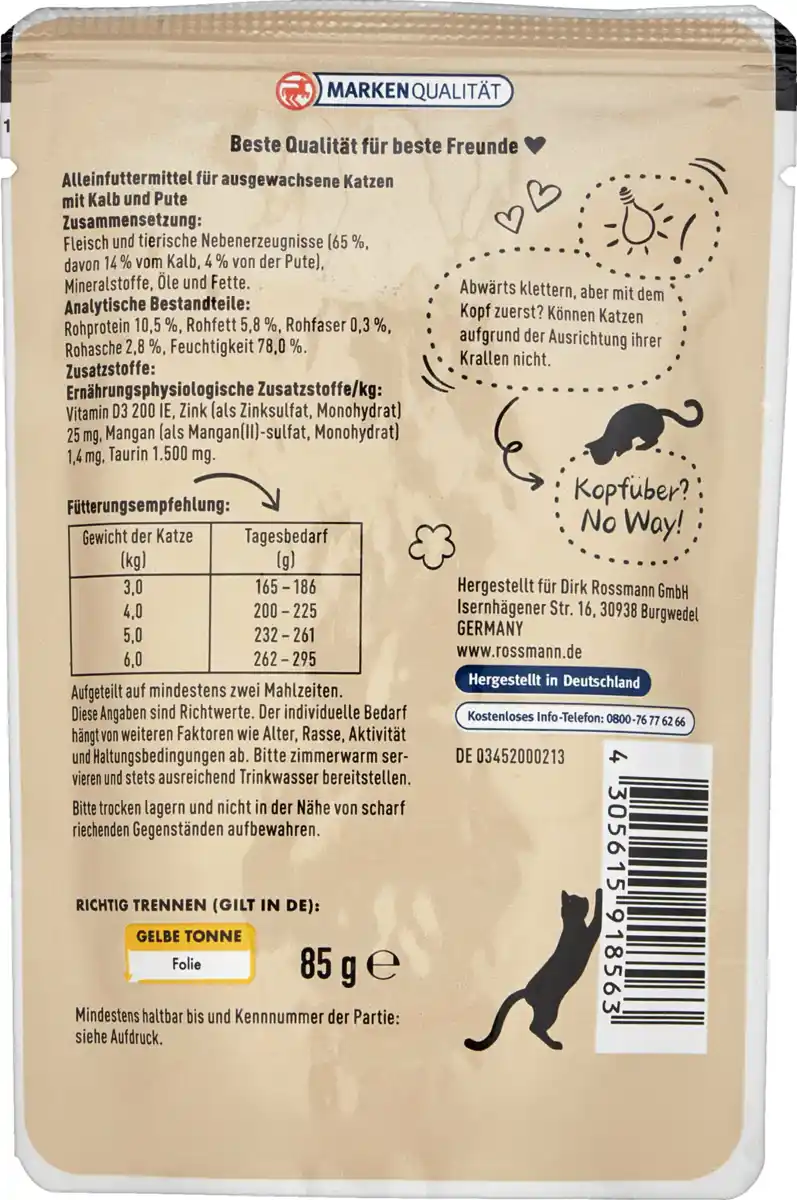 Bild 2 von Winston nature Katzenfutter mit Kalb und Pute, 85 g