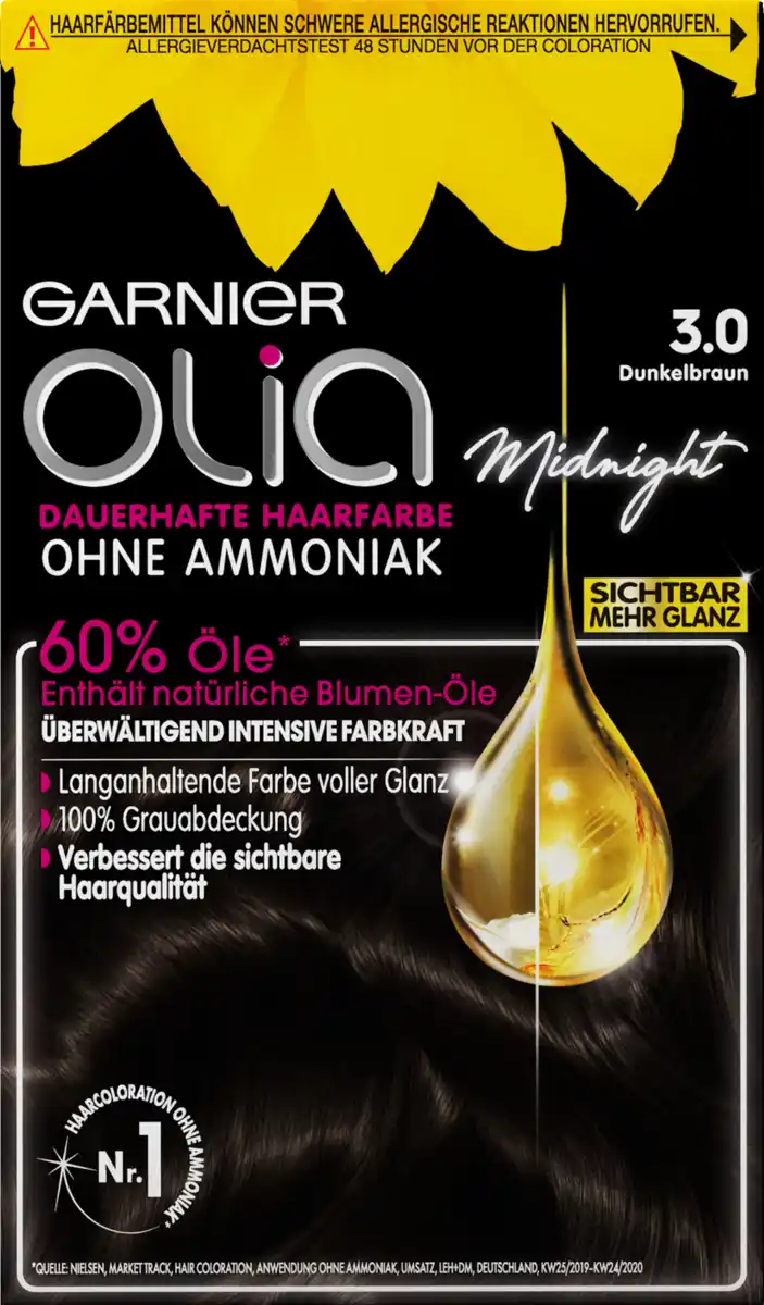 Bild 1 von Garnier Olia Dauerhafte Haarfarbe Coloration 3.0 Dunkelbraun