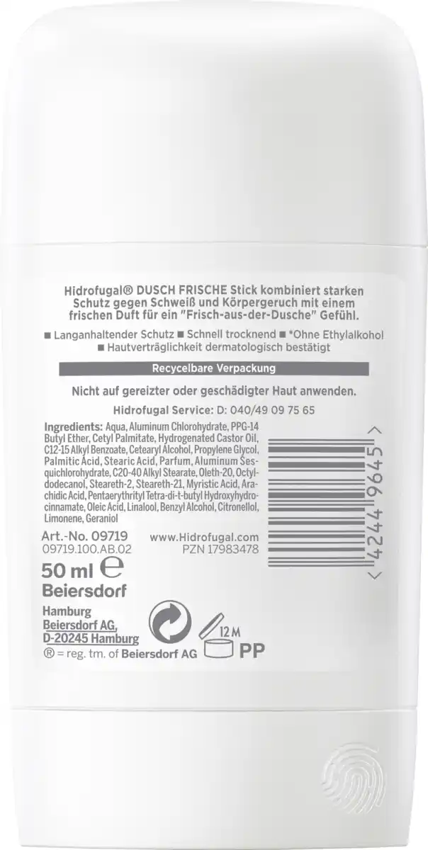 Bild 2 von Hidrofugal Dusch Frische Anti-Transpirant Stick, 50 ml