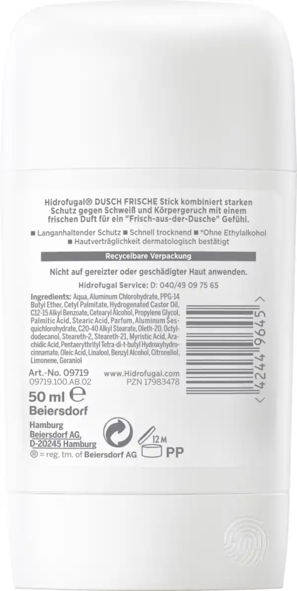 Bild 2 von Hidrofugal Dusch Frische Anti-Transpirant Stick, 50 ml