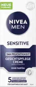 NIVEA MEN Sensitive Gesichtspflege Creme ohne Parfüm, 75 ml