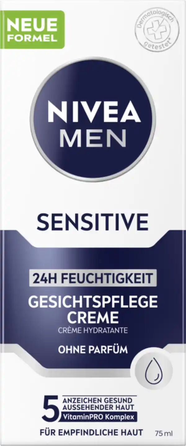 Bild 1 von NIVEA MEN Sensitive Gesichtspflege Creme ohne Parfüm, 75 ml