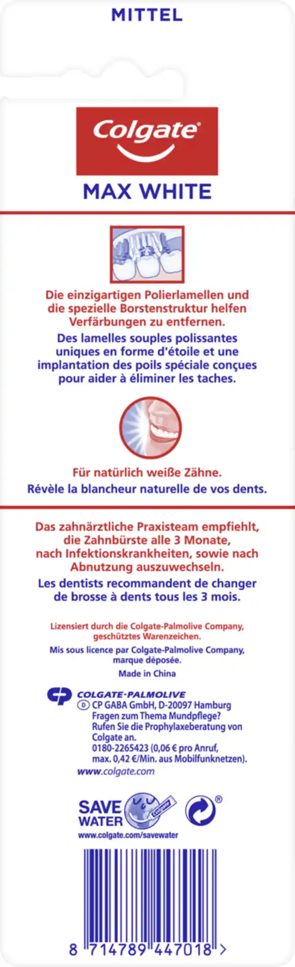 Bild 2 von Colgate Max White Medium Zahnbürste 1+1