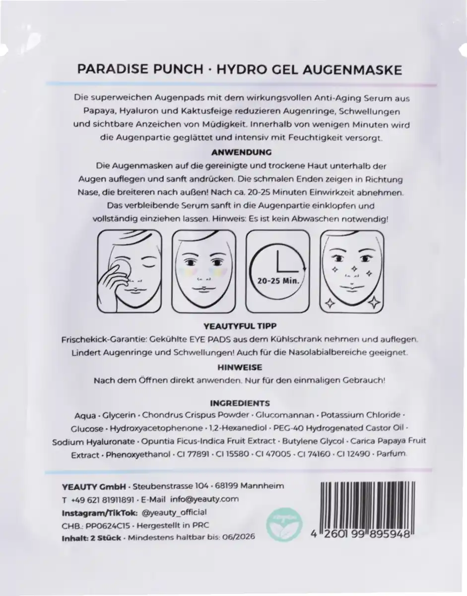 Bild 2 von YEAUTY Eye Pad Mask Paradise Punch