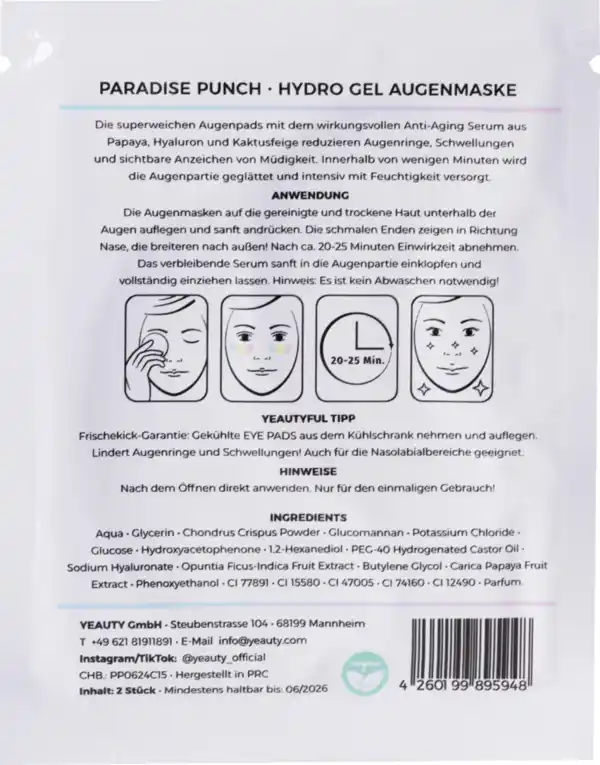 Bild 2 von YEAUTY Eye Pad Mask Paradise Punch