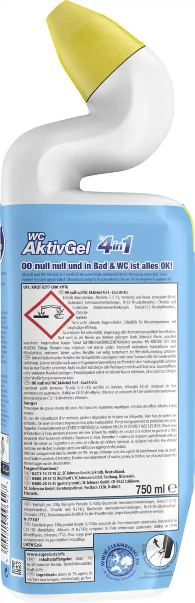 Bild 2 von 00 Null Null WC AktivGel 4in1 Cool Arctic, 750 ml