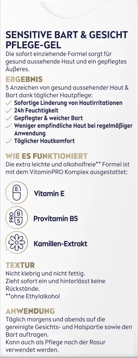 Bild 2 von NIVEA MEN Sensitive Bart & Gesicht Pflege-Gel, 50 ml