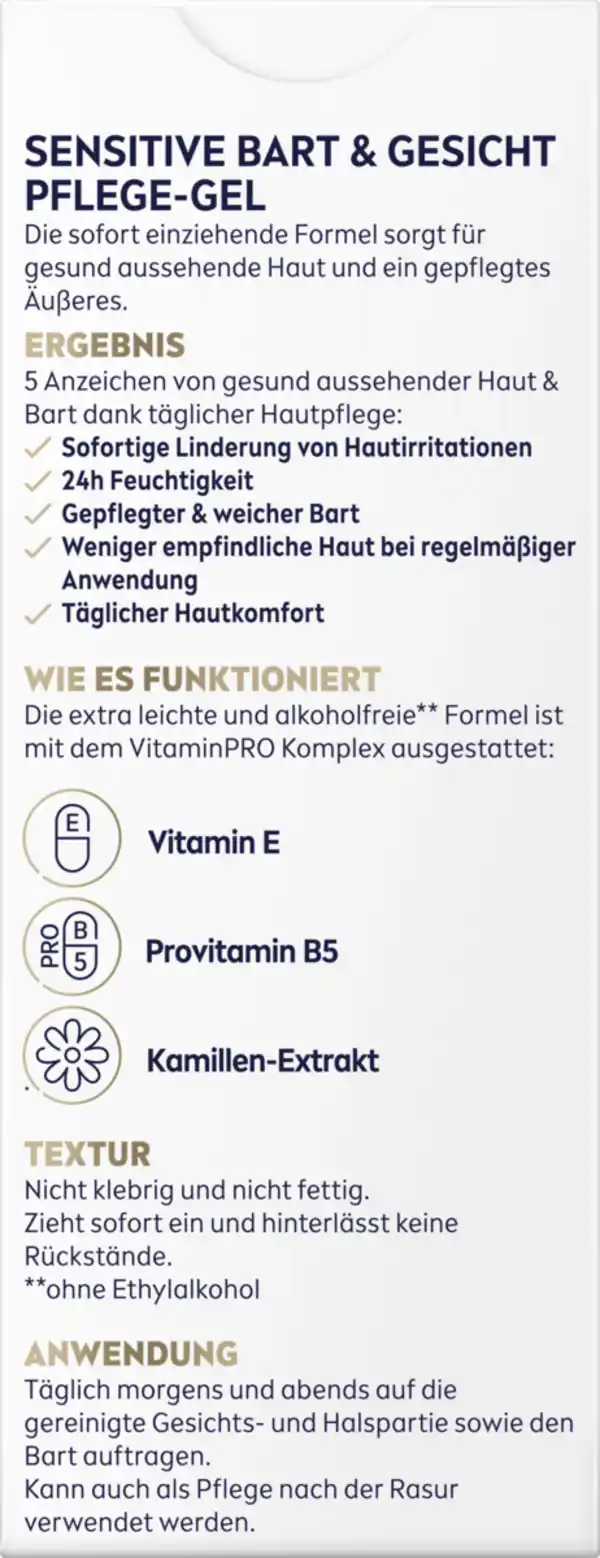Bild 2 von NIVEA MEN Sensitive Bart & Gesicht Pflege-Gel, 50 ml