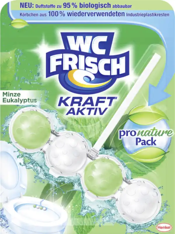 Bild 1 von WC FRISCH Kraft-Aktiv Pro Nature Duftspüler Minze & Eukalyptus, 50 g