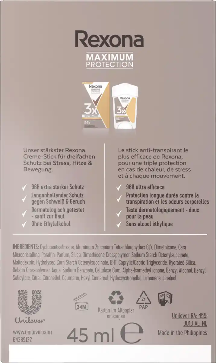 Bild 2 von Rexona Maximum Protection Deocreme Sports Control, 45 ml