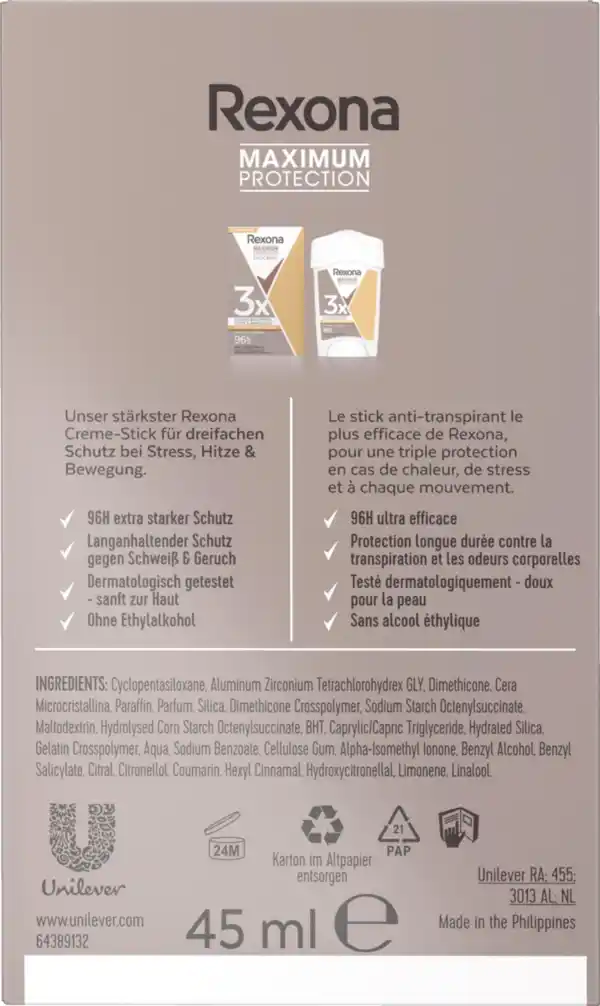 Bild 2 von Rexona Maximum Protection Deocreme Sports Control, 45 ml