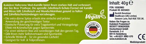 Bild 2 von Kukident Professionell Haftcreme Med+Kamille, 40 g