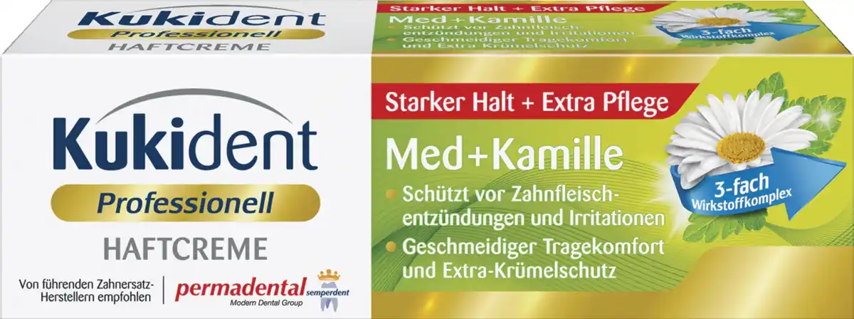 Bild 1 von Kukident Professionell Haftcreme Med+Kamille, 40 g