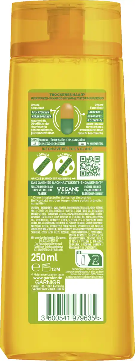 Bild 2 von Garnier Fructis Shampoo Oil Repair Intensive Pflege & Glanz Trockenes Haar, 250 ml