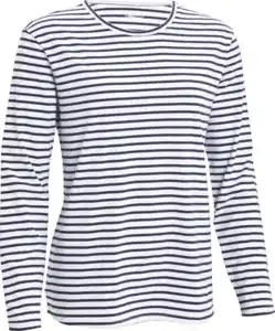 IDEENWELT Longsleeve-Shirt weiß-dunkelblau gestreift Gr. M