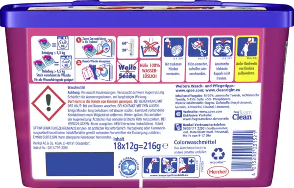 Bild 2 von Spee 4in1 Colorwaschmittel Power Caps 18 WL