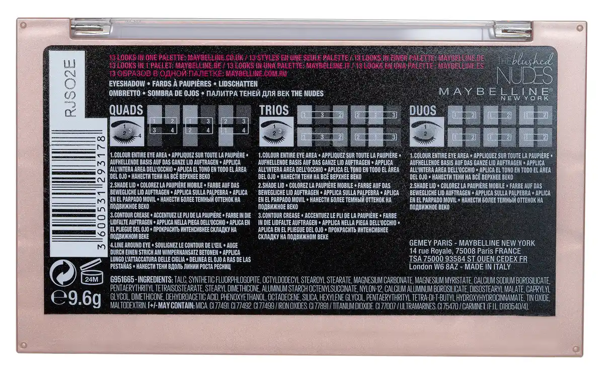 Bild 2 von Maybelline New York The Blushed Nudes Lidschatten Palette, 9,6 g