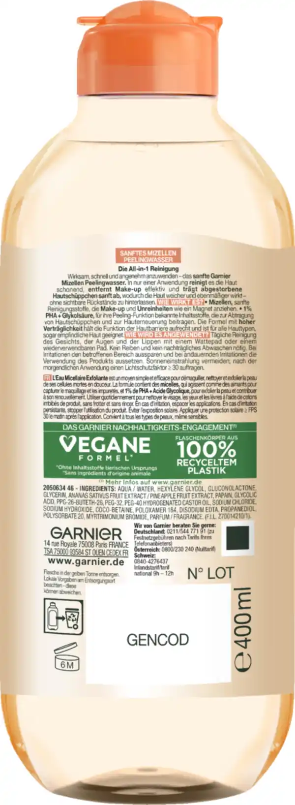 Bild 2 von Garnier SkinActive Mizellen Peelingwasser All-in-1 Reinigung & Sanftes Peeling, 400 ml