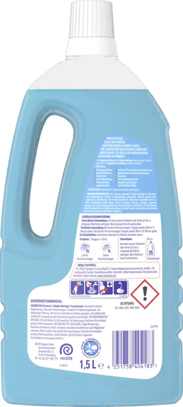 Bild 2 von Sagrotan Allzweck- & Boden-Reiniger Frischetraum, 1.500 ml
