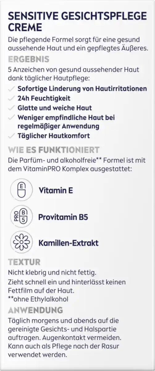 Bild 2 von NIVEA MEN Sensitive Gesichtspflege Creme ohne Parfüm, 75 ml