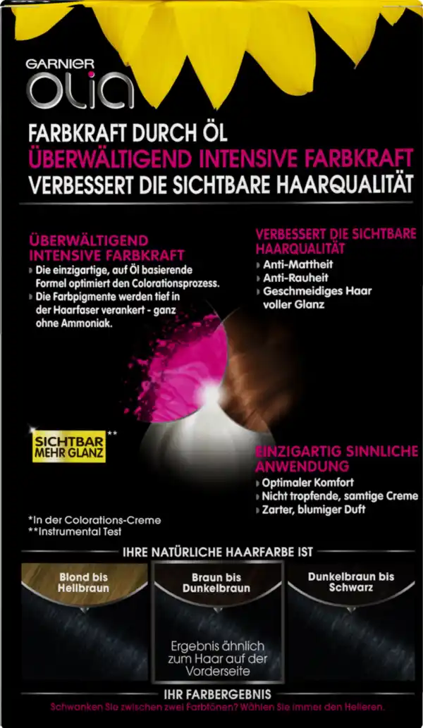 Bild 4 von Garnier Olia Dauerhafte Haarfarbe Coloration 1.10 Blau Schwarz