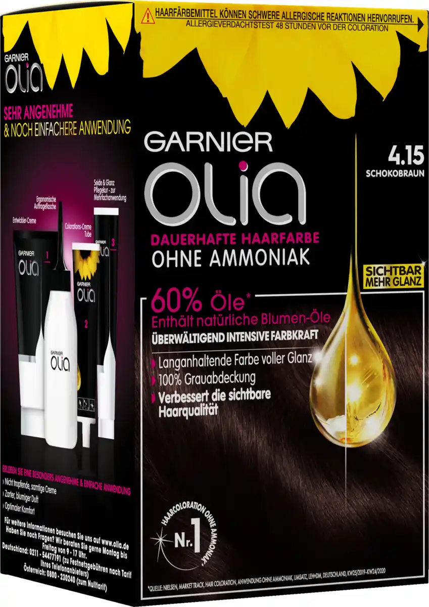 Bild 2 von Garnier Olia Dauerhafte Haarfarbe Coloration 4.15 Schokobraun