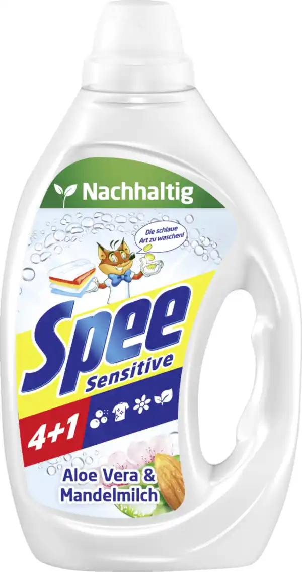 Bild 1 von Spee Sensitivwaschmittel Flüssig Aloe Vera & Mandelmilch 22 WL