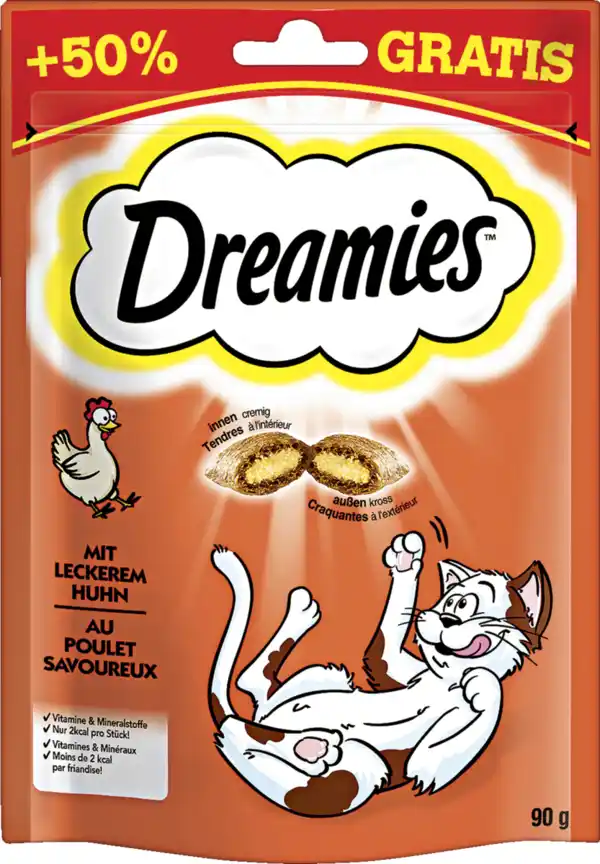 Bild 1 von Dreamies mit leckerem Huhn, 90 g