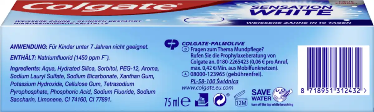 Bild 2 von Colgate Sensation White Zahnpasta, 75 ml