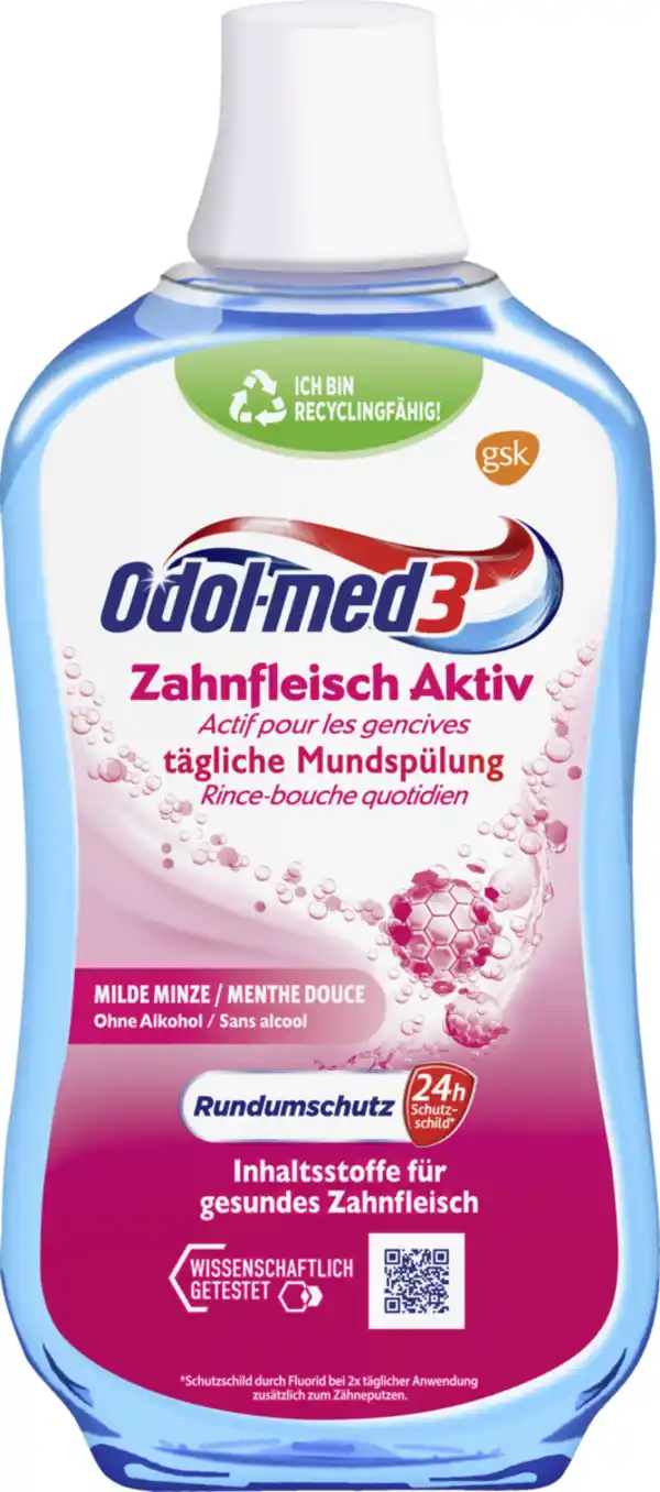 Bild 1 von Odol med3 Zahnfleisch Aktiv tägliche Mundspülung, 500 ml