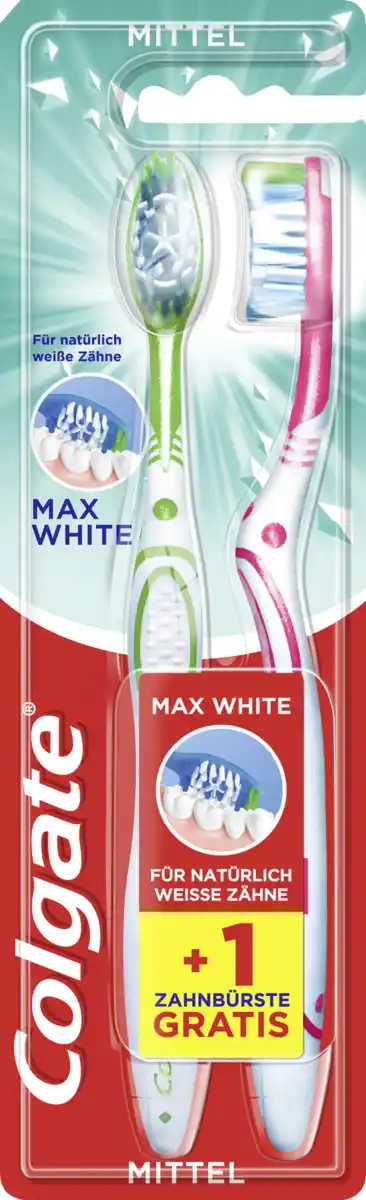 Bild 1 von Colgate Max White Medium Zahnbürste 1+1