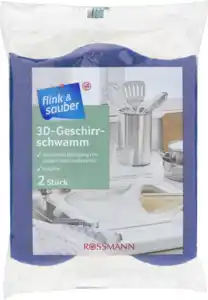 flink & sauber 3D-Geschirrschwamm