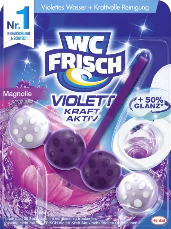 Bild 1 von WC FRISCH Violett Kraft-Aktiv Duftspüler Magnolie, 50 g