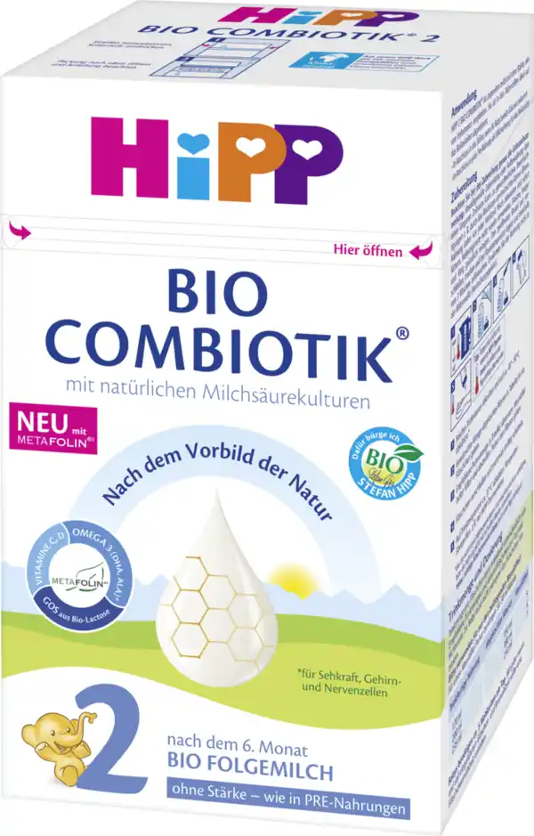 Bild 1 von HiPP Bio Combiotik Folgemilch 2 ohne Stärke nach dem 6. Monat, 600 g