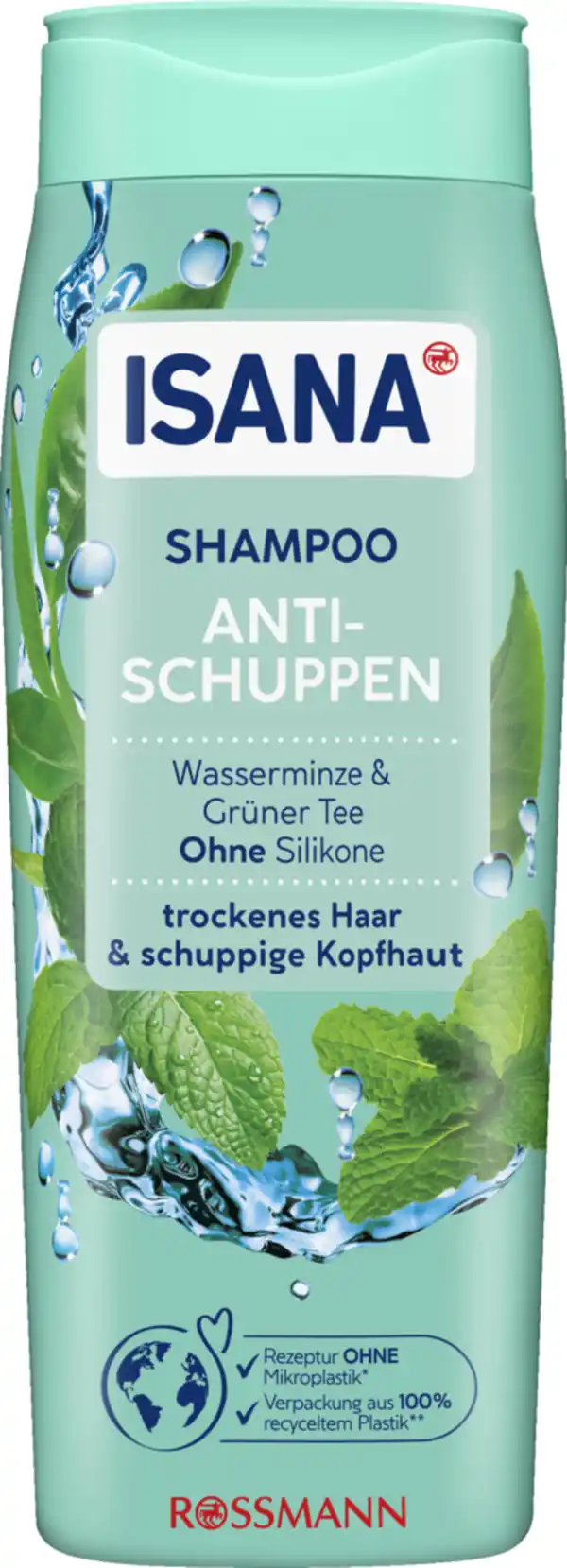 Bild 1 von ISANA Shampoo Anti-Schuppen Wasserminze & Grüner Tee, 300 ml