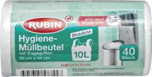 RUBIN Hygiene-Müllbeutel mit Tragegriffen 10 l