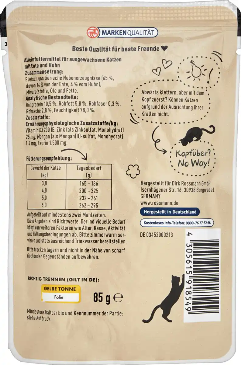 Bild 2 von Winston nature Katzenfutter mit Ente und Huhn, 85 g