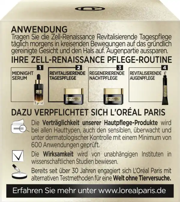 Bild 4 von L’Oréal Paris Age Perfect Anti-Falten Gesichtscreme Zell Renaissance Tagespflege, 50 ml